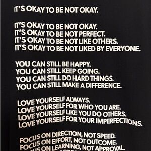 Inspirational Black Graphic T-Shirt “it’s ok to be not okay” semi colon project
